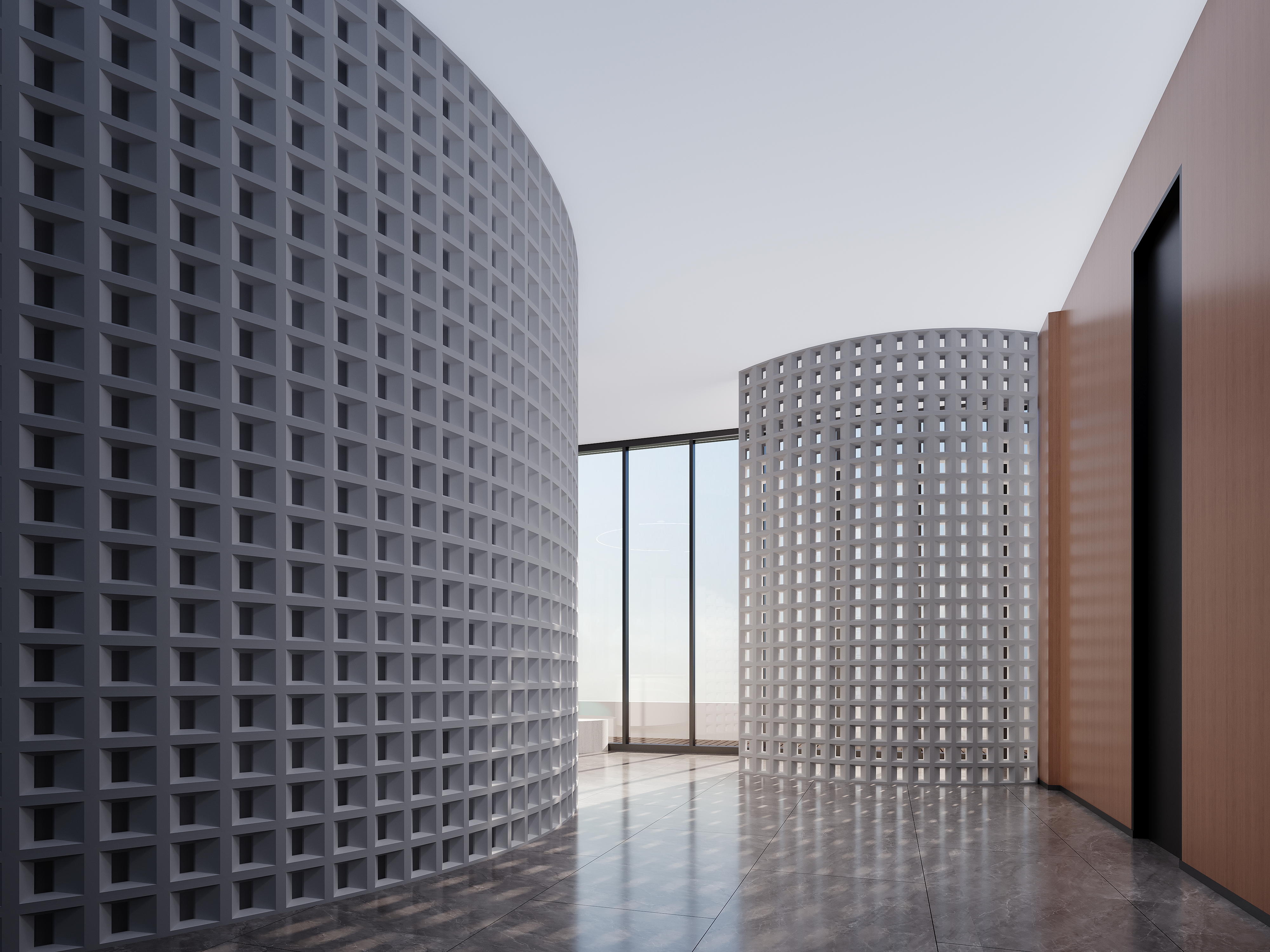 简约风现代建筑室内走廊场景商业照片 | AI智能生成设计模板-千图AI