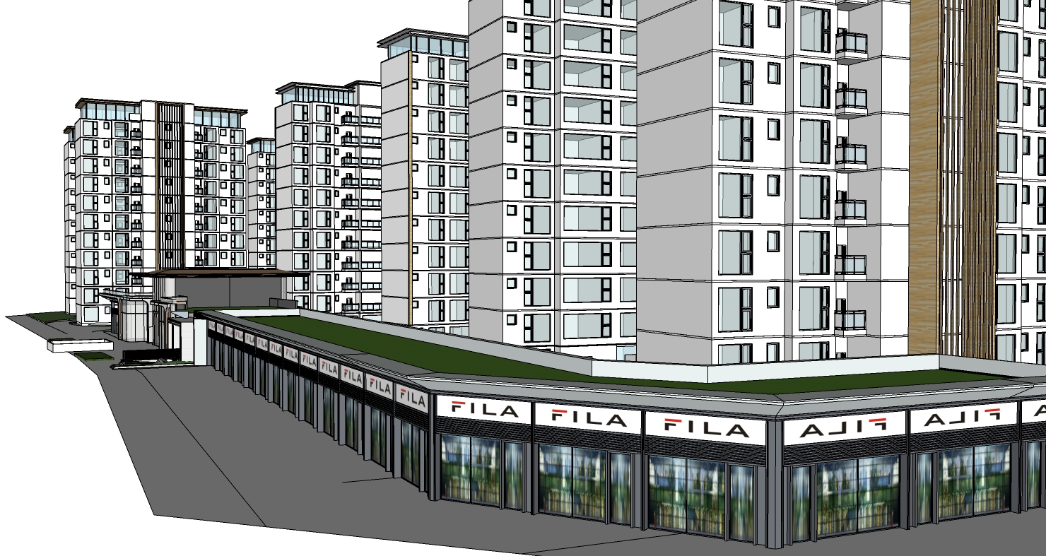 3D渲染现代都市风格高层住宅公寓楼群夜景建筑效果图 | AI智能生成设计模板-千图AI
