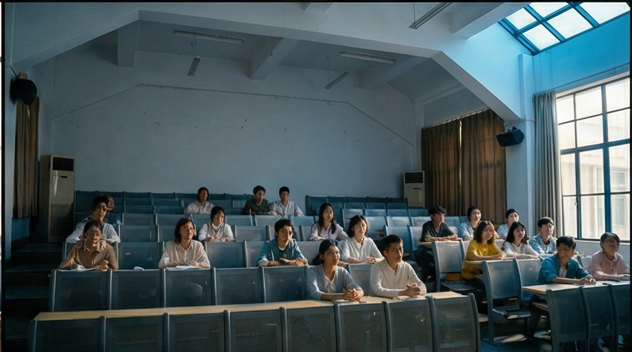 大学生学生课堂学员教室学习听讲商业照片 | AI智能生成设计模板-千图AI