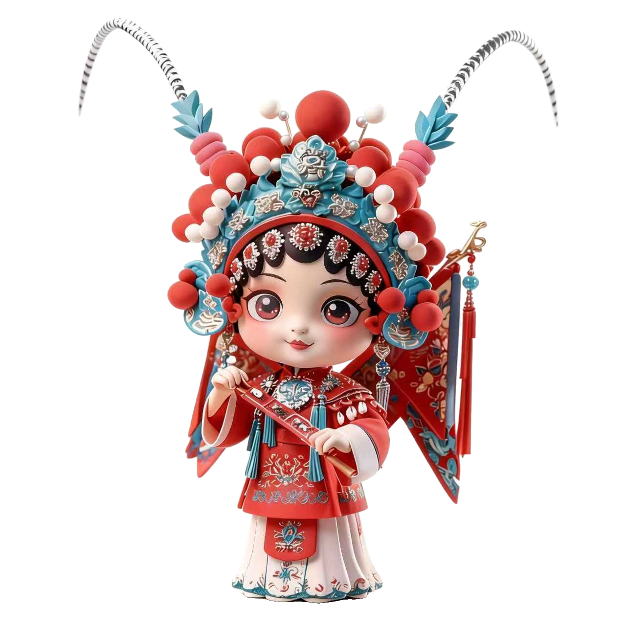 3D渲染戏曲人物卡通形象京剧场景矢量元素 | AI智能生成设计模板-千图AI