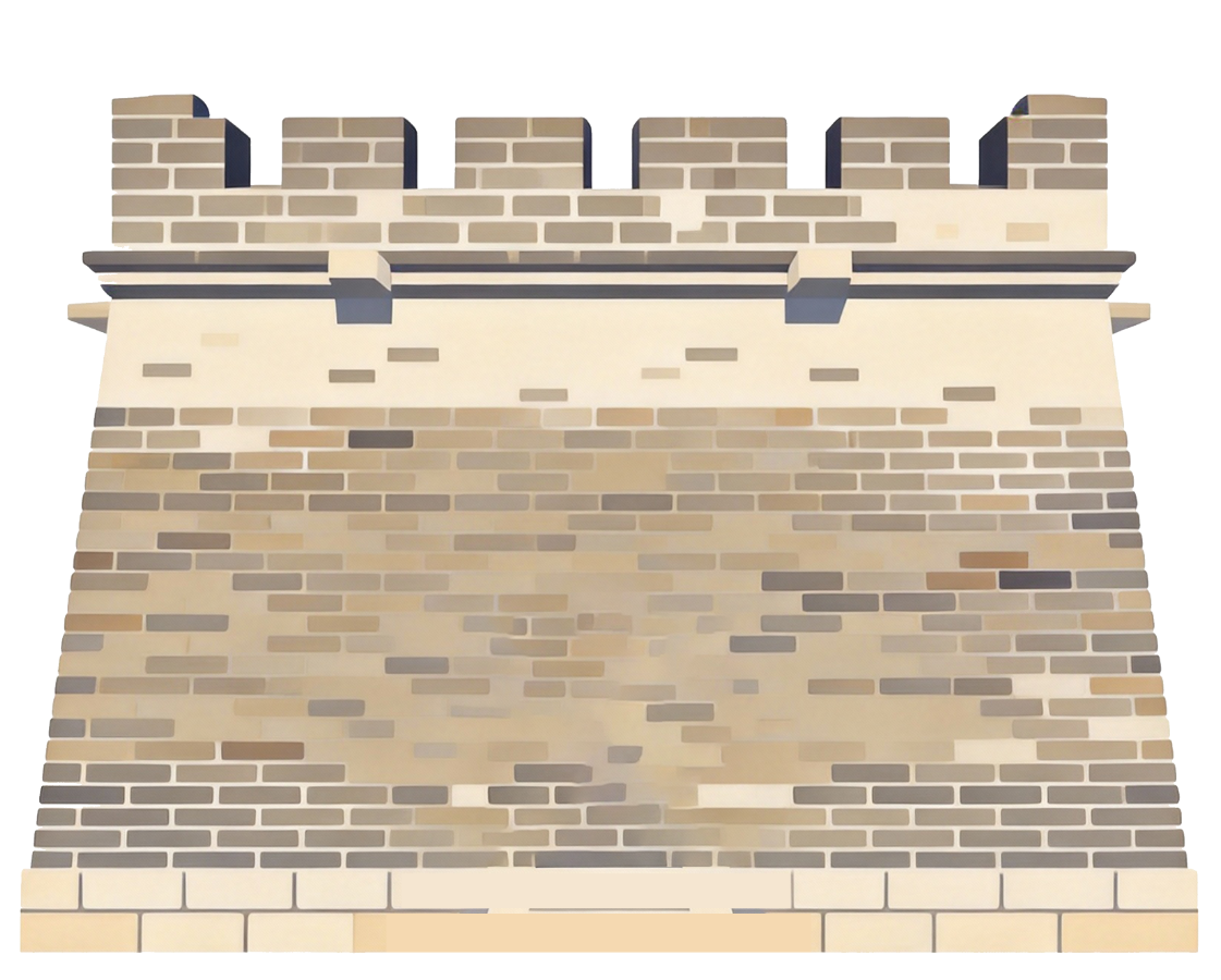 中国风古代城墙建筑插画素材 | AI智能生成设计模板-千图AI