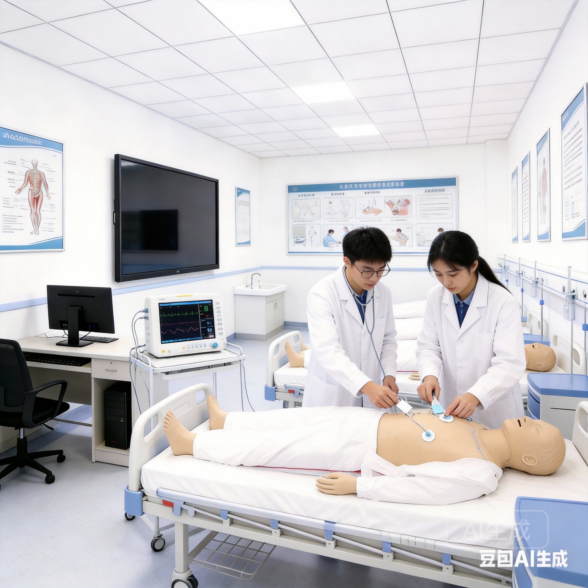 医生医护人员医学生医疗室医疗场景检查诊断商业照片 | AI智能生成设计模板-千图AI