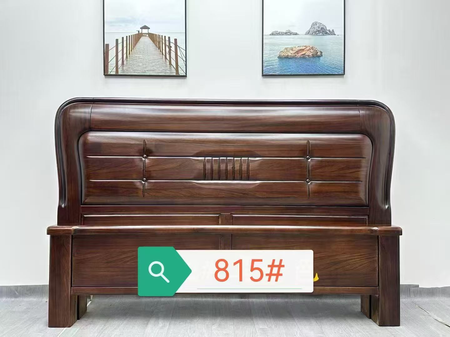 实木卧室家具床柜场景商业照片 | AI智能生成设计模板-千图AI